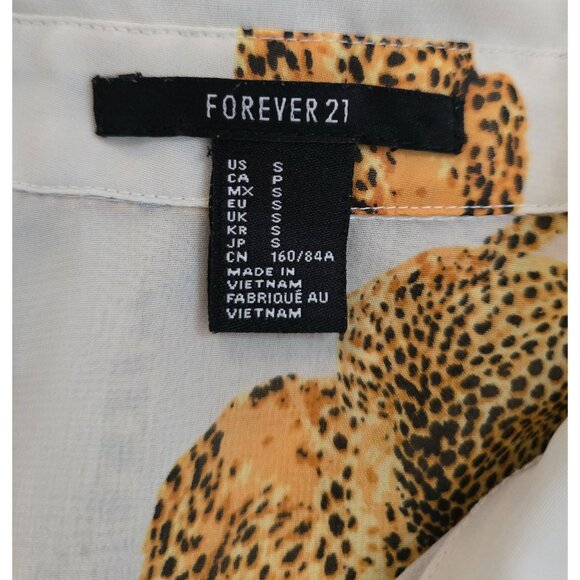 Sheer Cheetah Print Button-Down Long Sleeve Blouse animal print mob wife - Picture 6 of 7